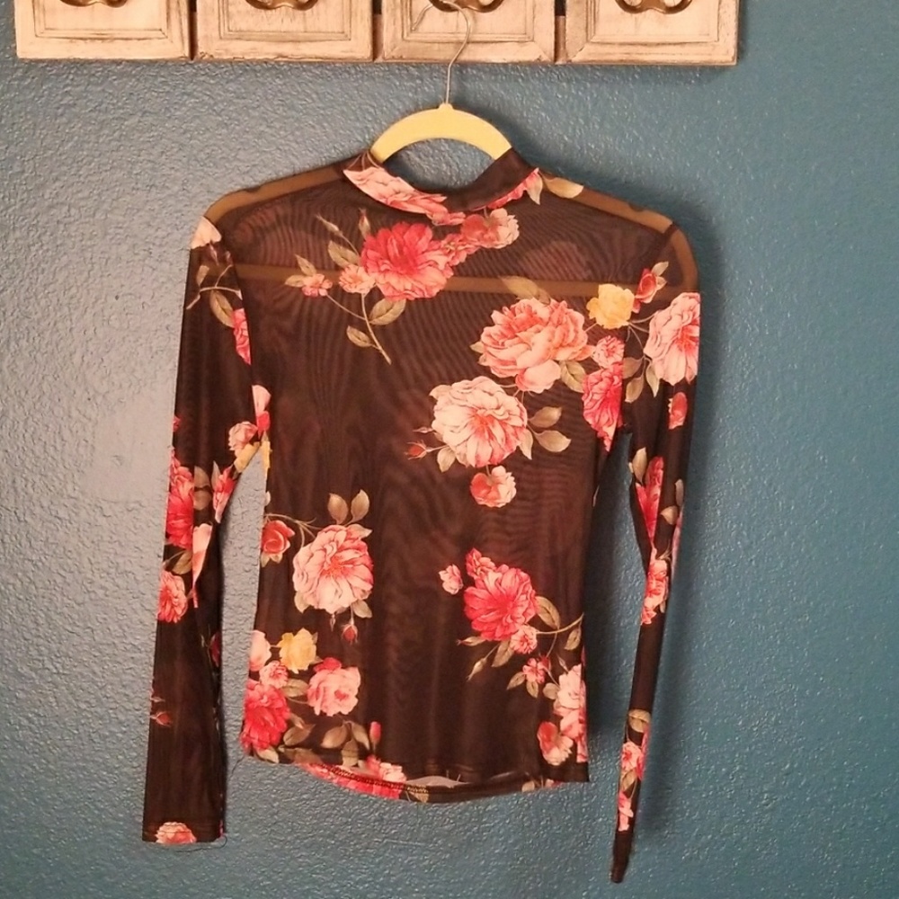 Sheer floral top